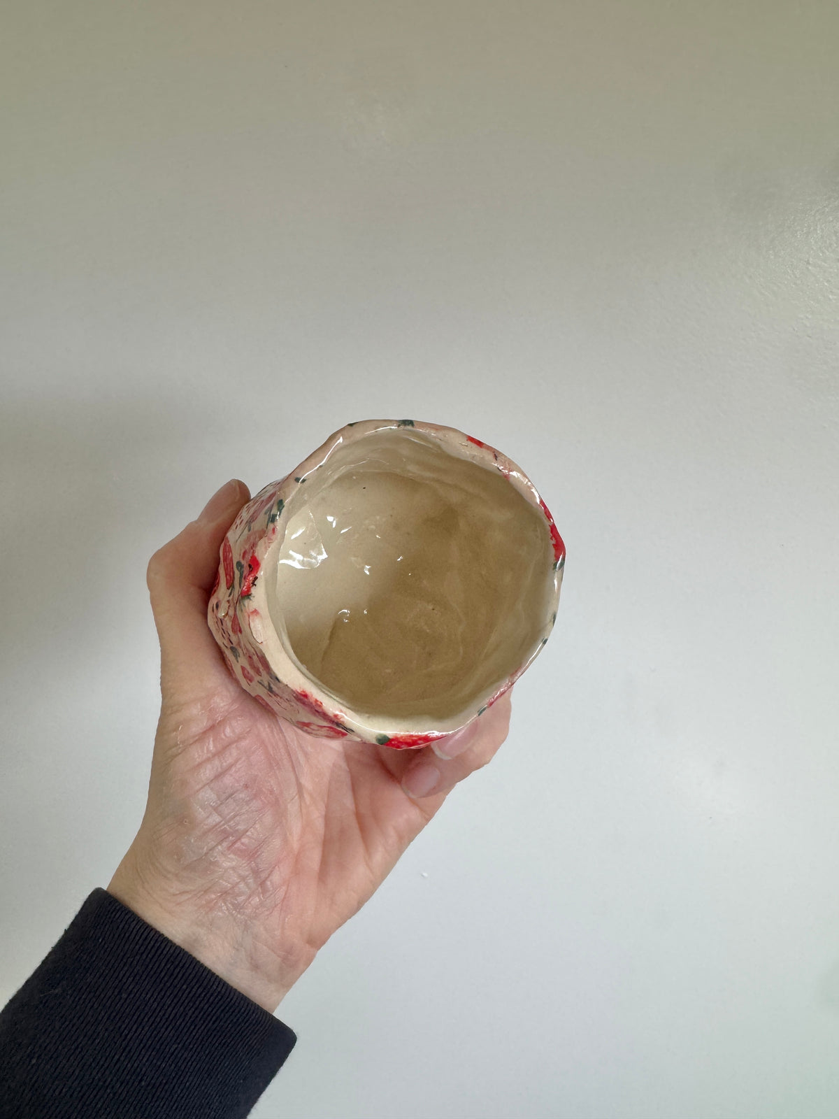 Handbuilt Ceramic Strawberry Vase or Mug