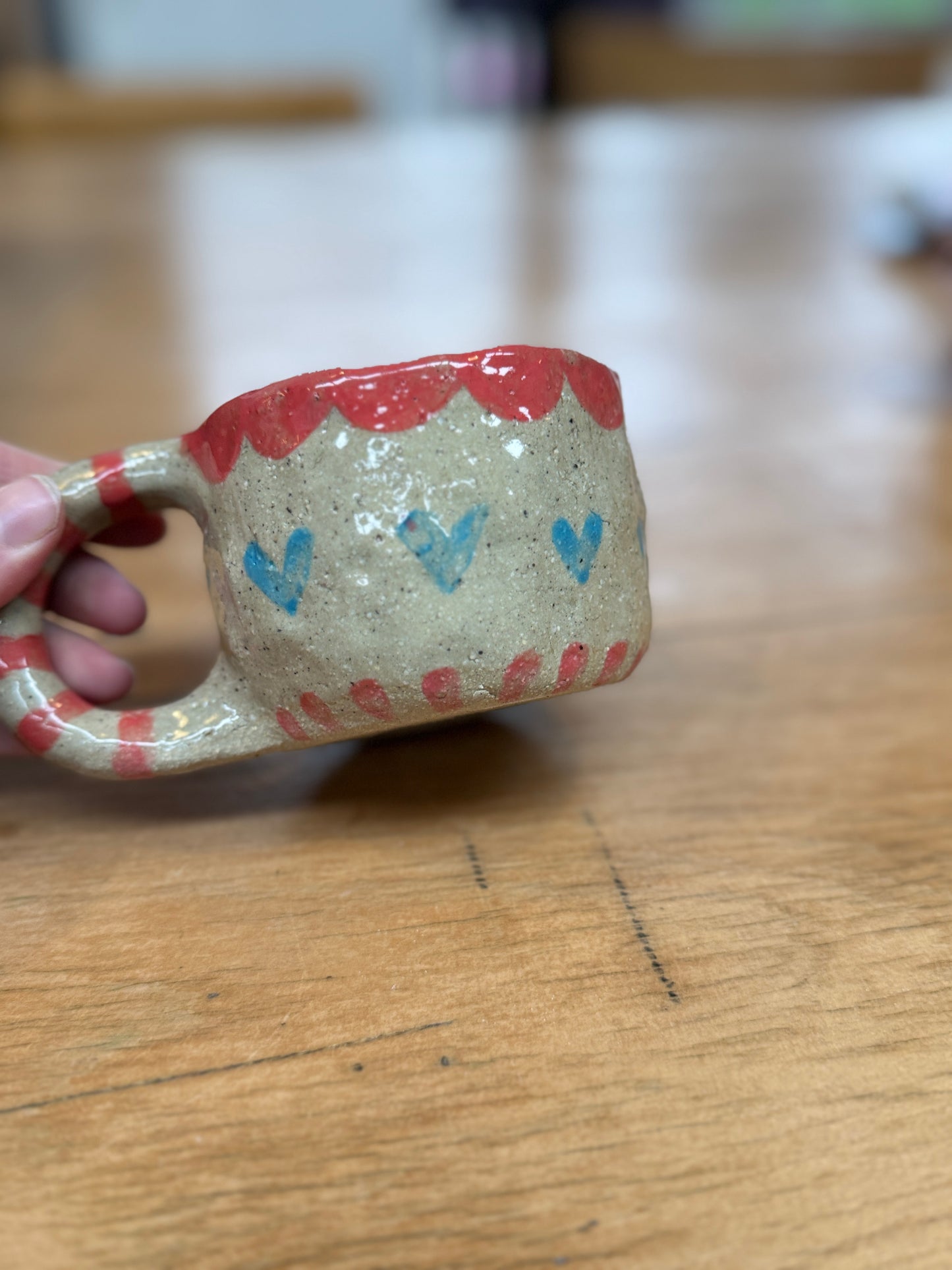 Scallop Heart Mug – One of a Kind Handbuilt Ceramic Mug
