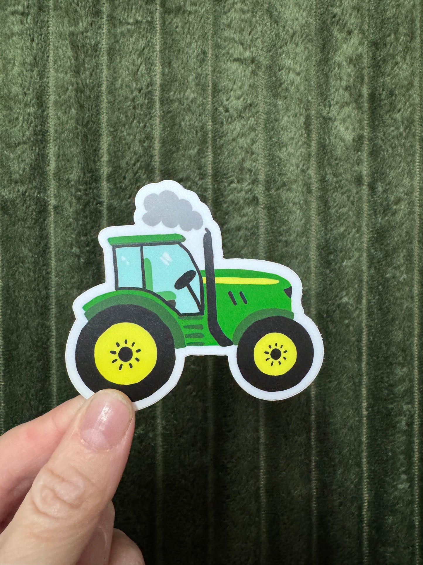 Green Tractor Waterproof Vinyl Sticker