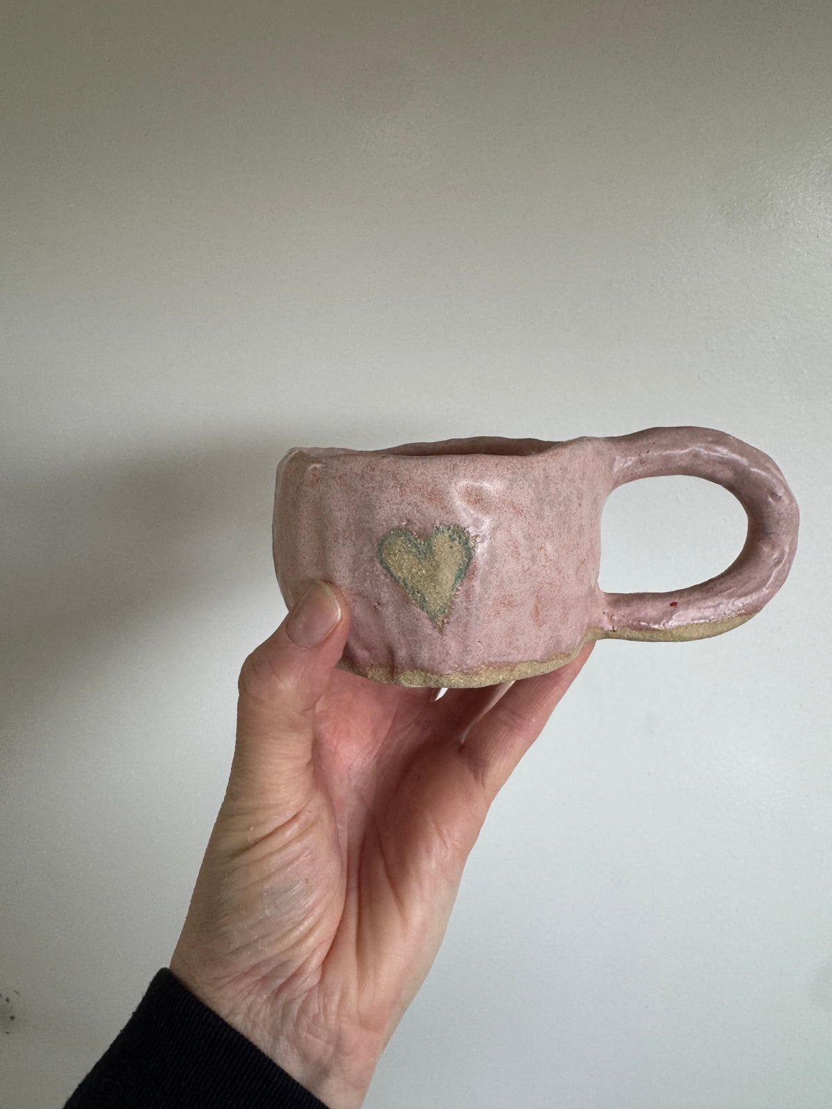 Handbuilt Ceramic Mug - Pink Hearts