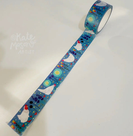 Kate Mason Washi Tape - Chickens & Flowers