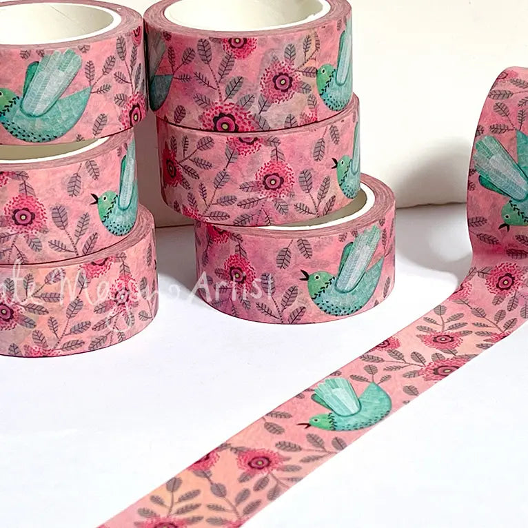 Kate Mason Washi Tape - Bird Shabby Floral Nest