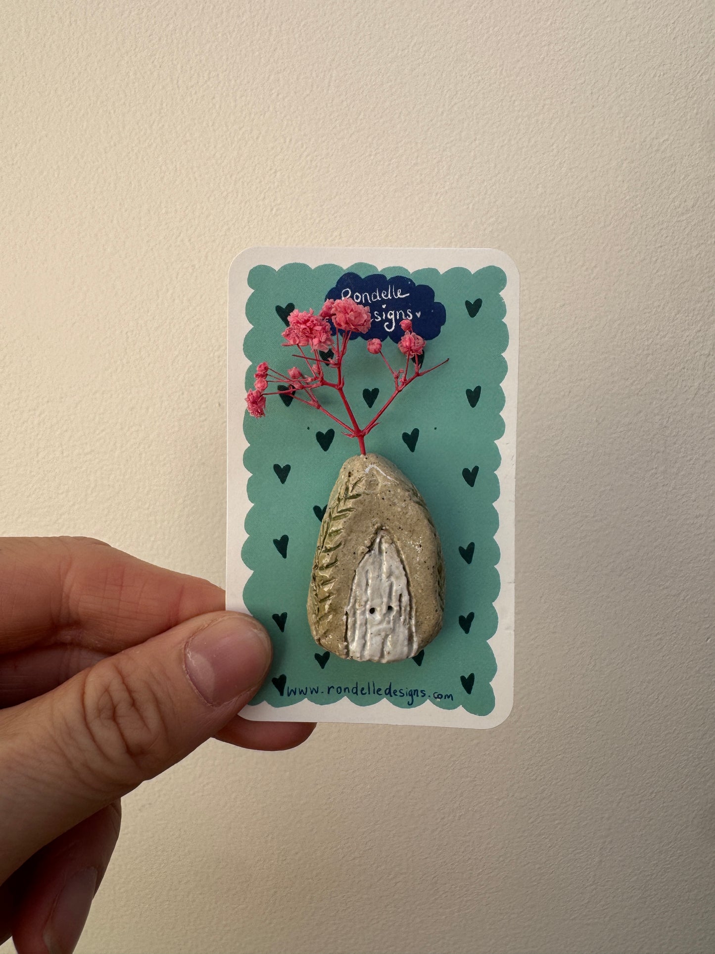 Ceramic Fairy House Brooch