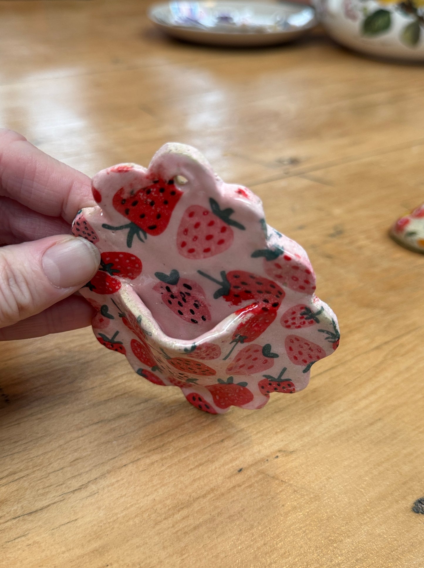 Strawberries Wall Vase – One of a Kind Handbuilt Ceramics