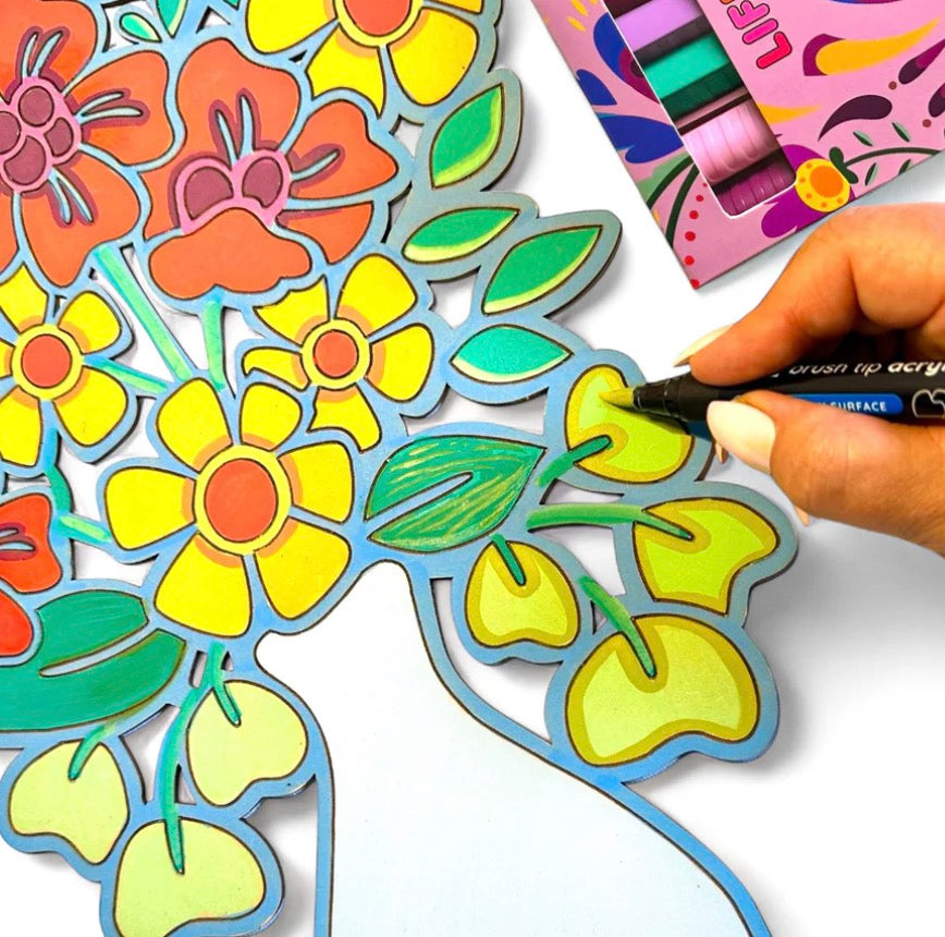 Floral Acrylic Brush Tip Paint Pens by Life Of Colour