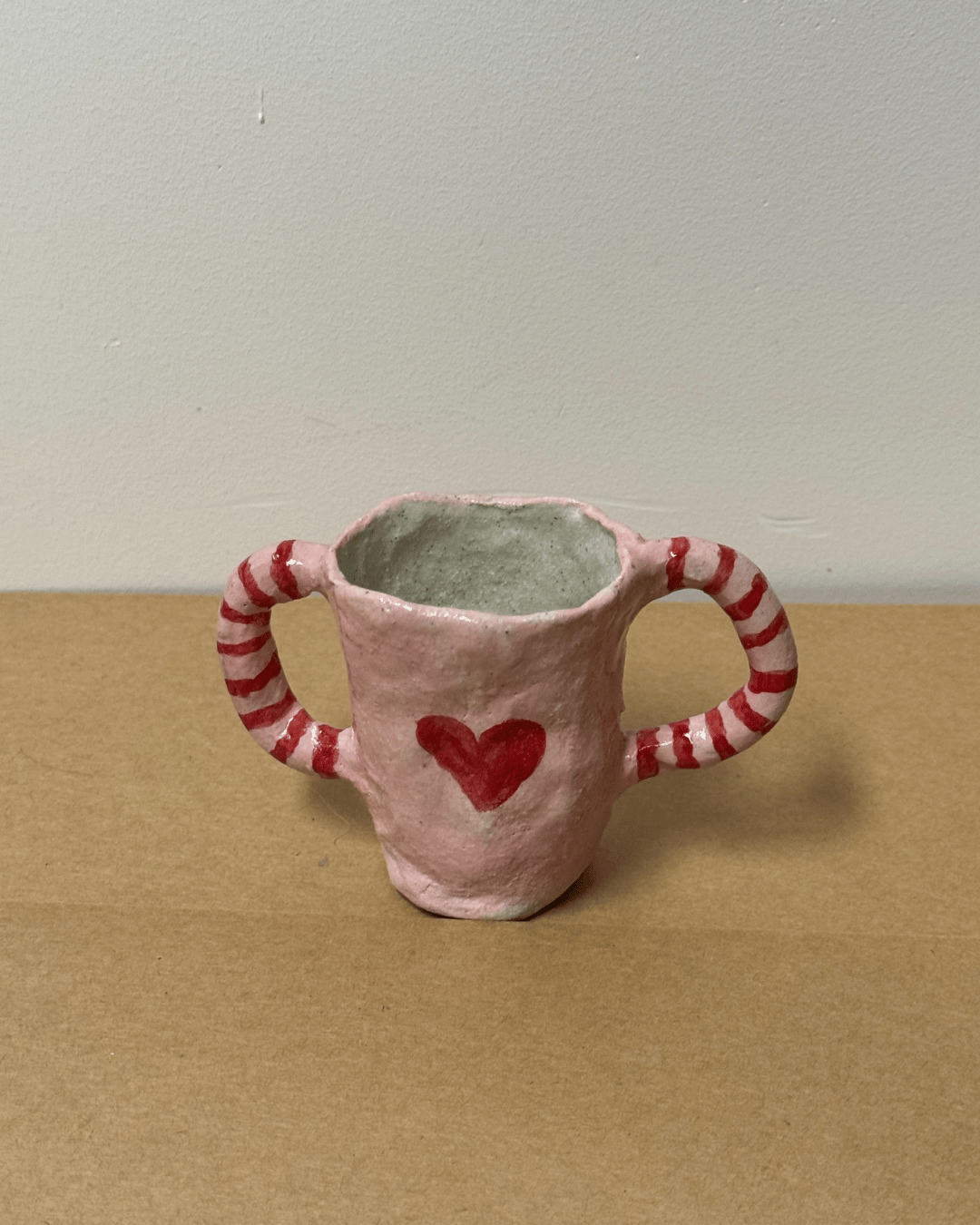 Ceramic Heart Vase with Handles