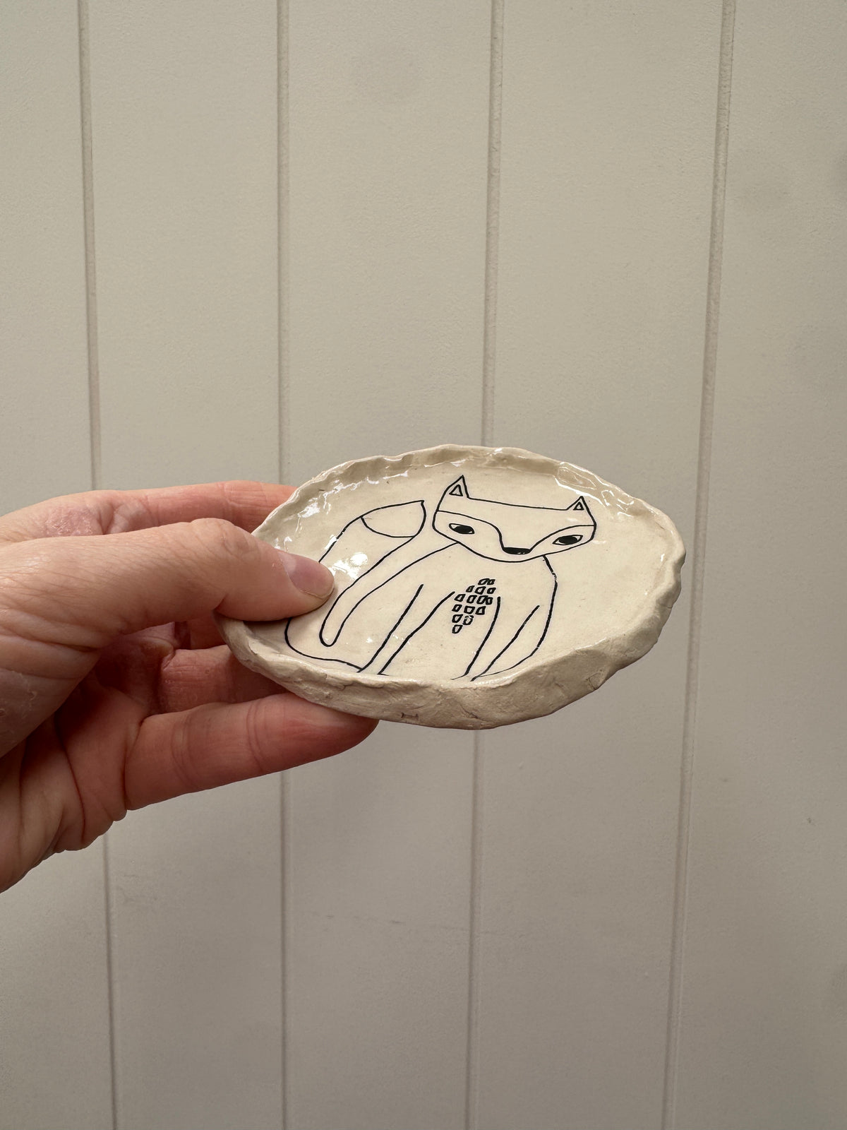 Handbuilt Ceramic Fox Trinket Dish