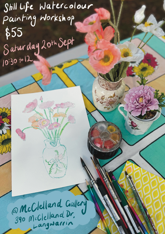 Watercolour Still Life Painting Workshop - Sat 20th September 10:30am-12noon at McClelland Gallery & Sculpture Park