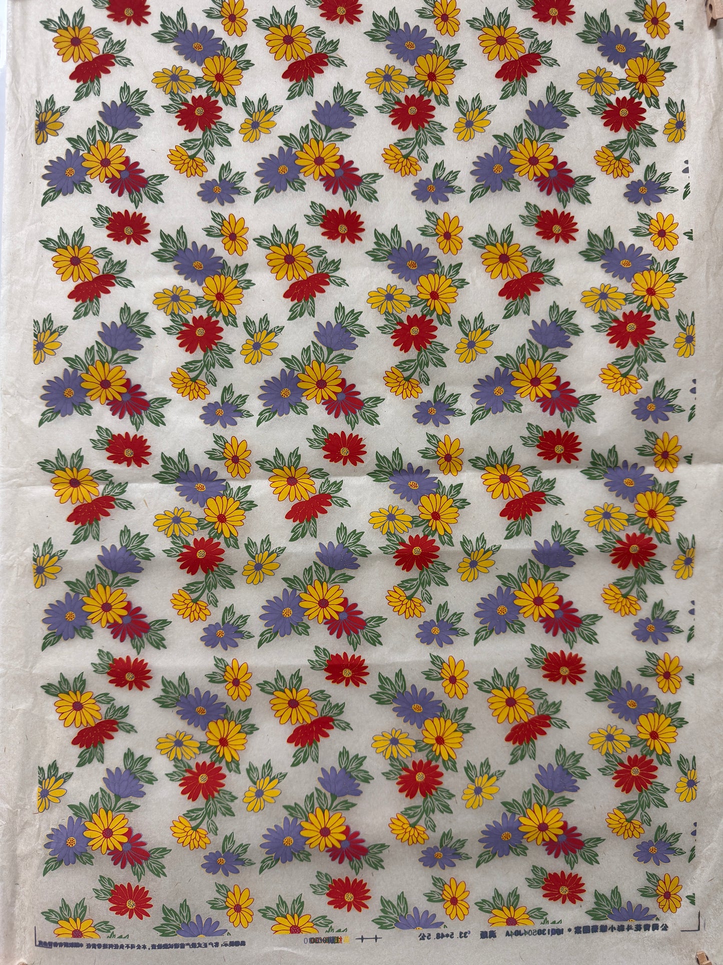 Ceramic Underglaze Transfer Paper - Yellow, Red, Purple Florals
