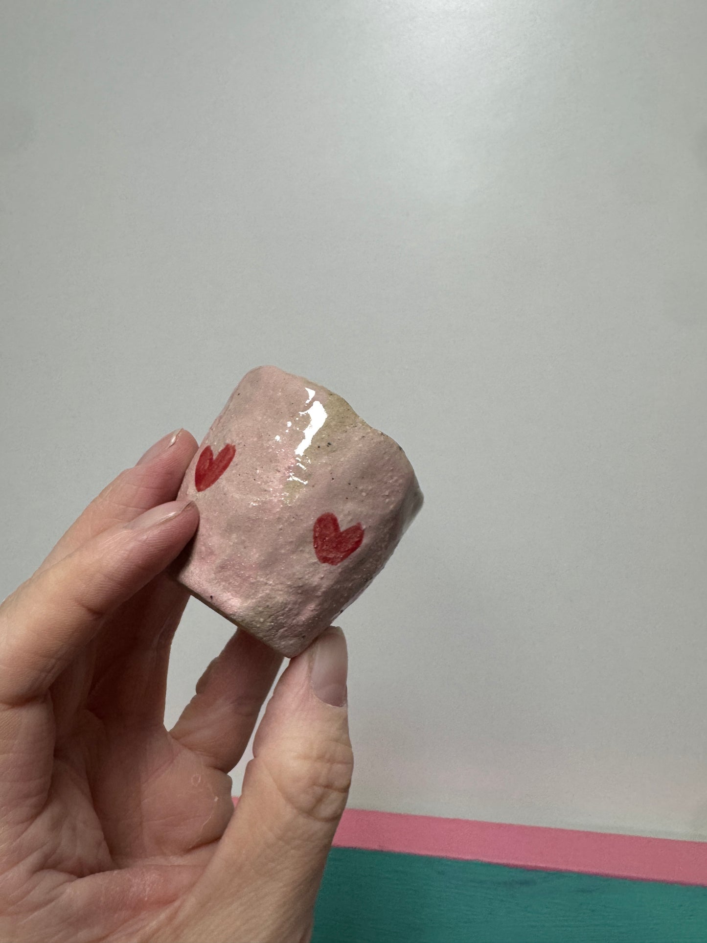 Ceramics - Handpainted Heart Vase (no scalloped edge)