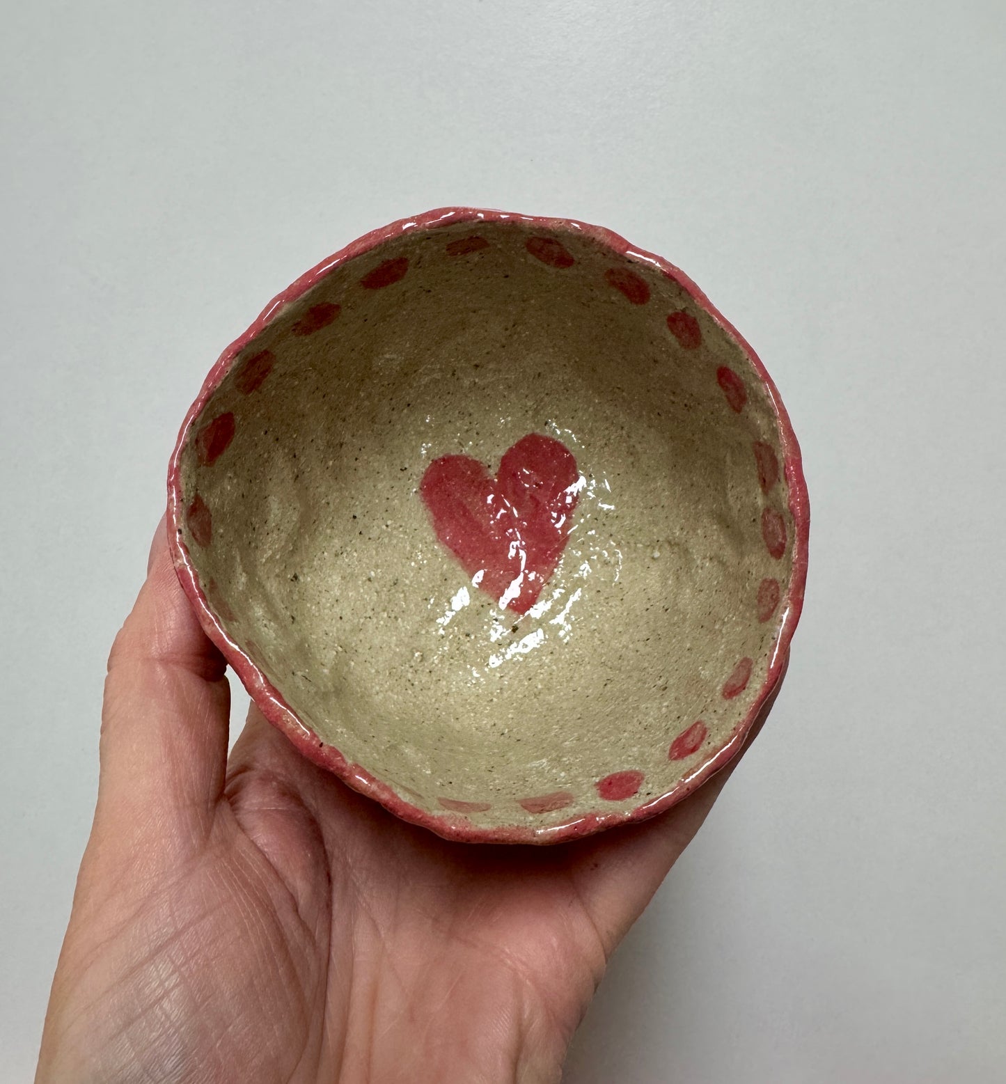 Ceramics - Hand Painted Heart Bowl