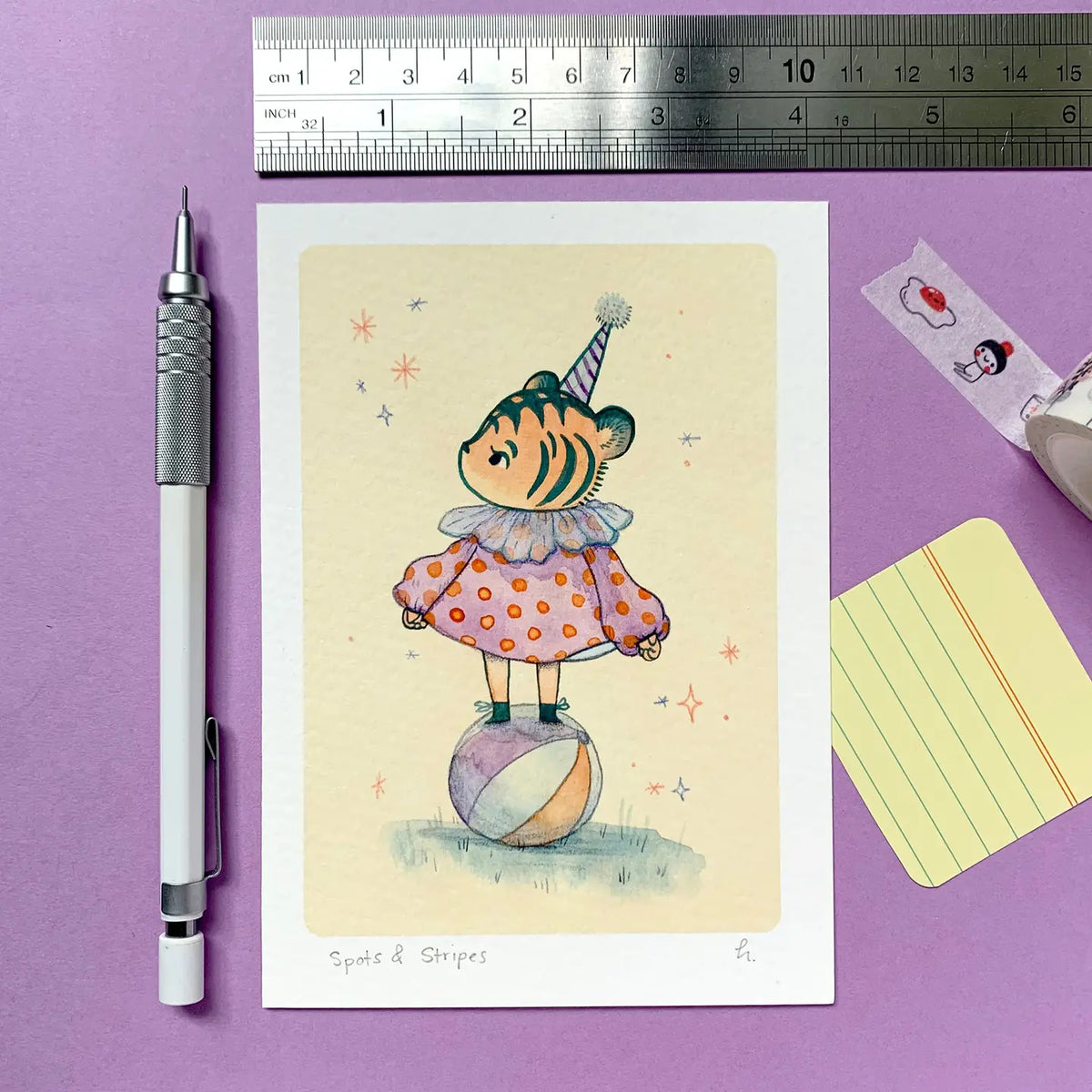 Hannakin Mini Art Print (A6) - Spots & Stripes