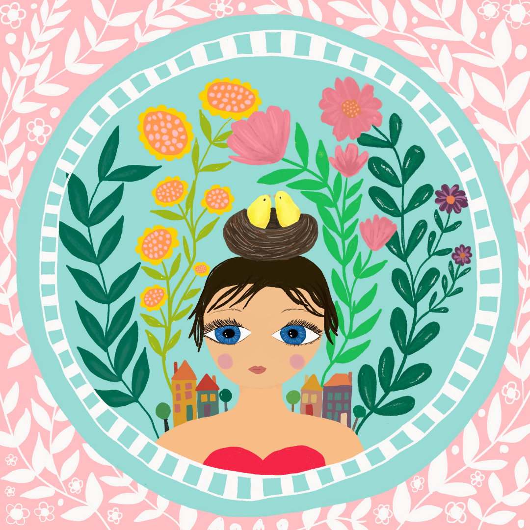 Greeting Card - Square Art Card Series - Just A Girl