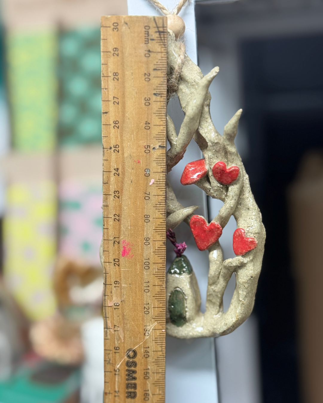 Ceramic Vines and Fairy House Wall Hanging