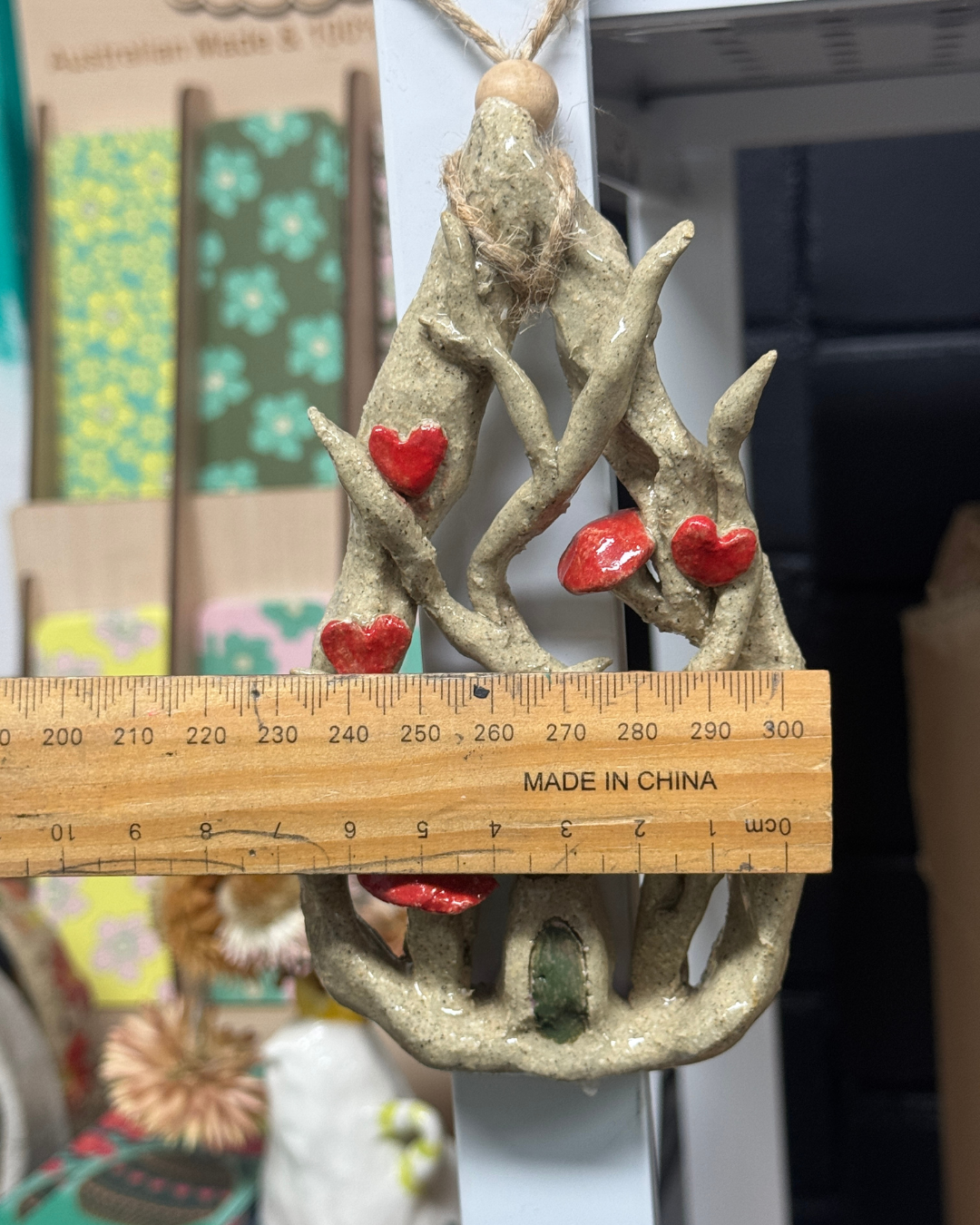 Ceramic Vines and Fairy House Wall Hanging