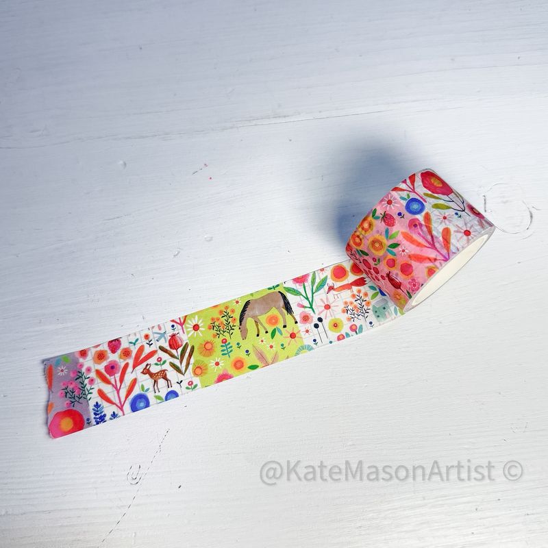 Kate Mason Washi Tape - Horse Floral Patchwork 30cm