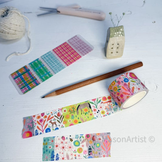 Kate Mason Washi Tape - Horse Floral Patchwork 30cm