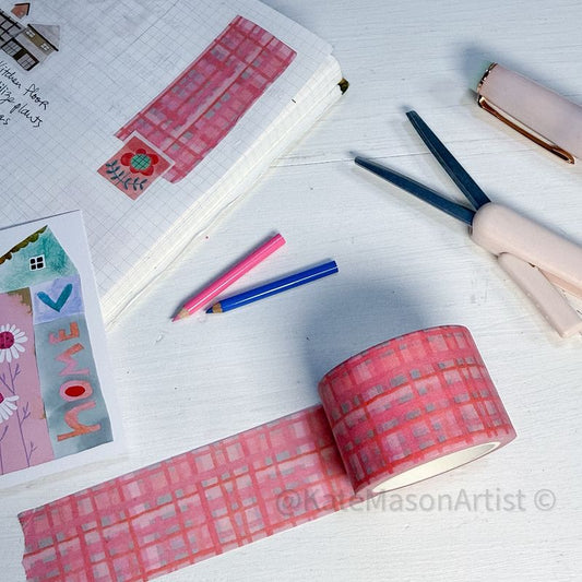 Kate Mason Washi Tape - Pinkish Plaid 30cm