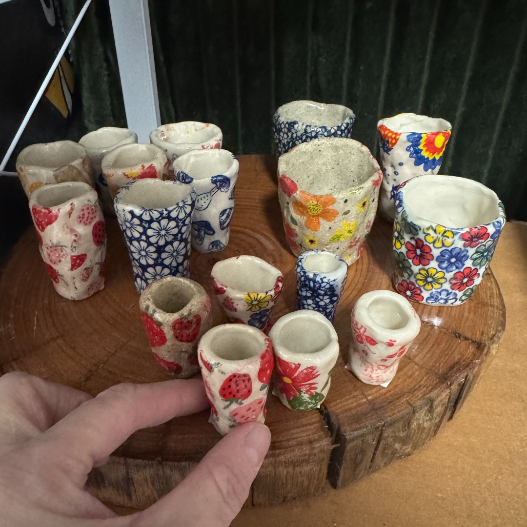 Ceramic Vase - Floral Design (Small $15)