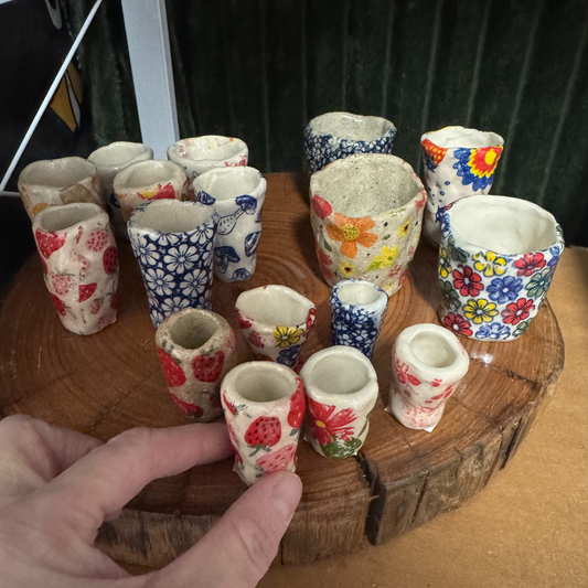 Ceramic Vase - Floral Design (Small $15)