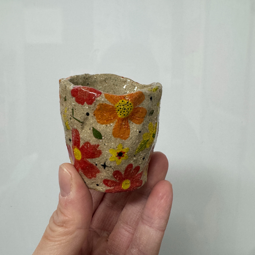 Ceramic Vase - Floral Design (Small $25)