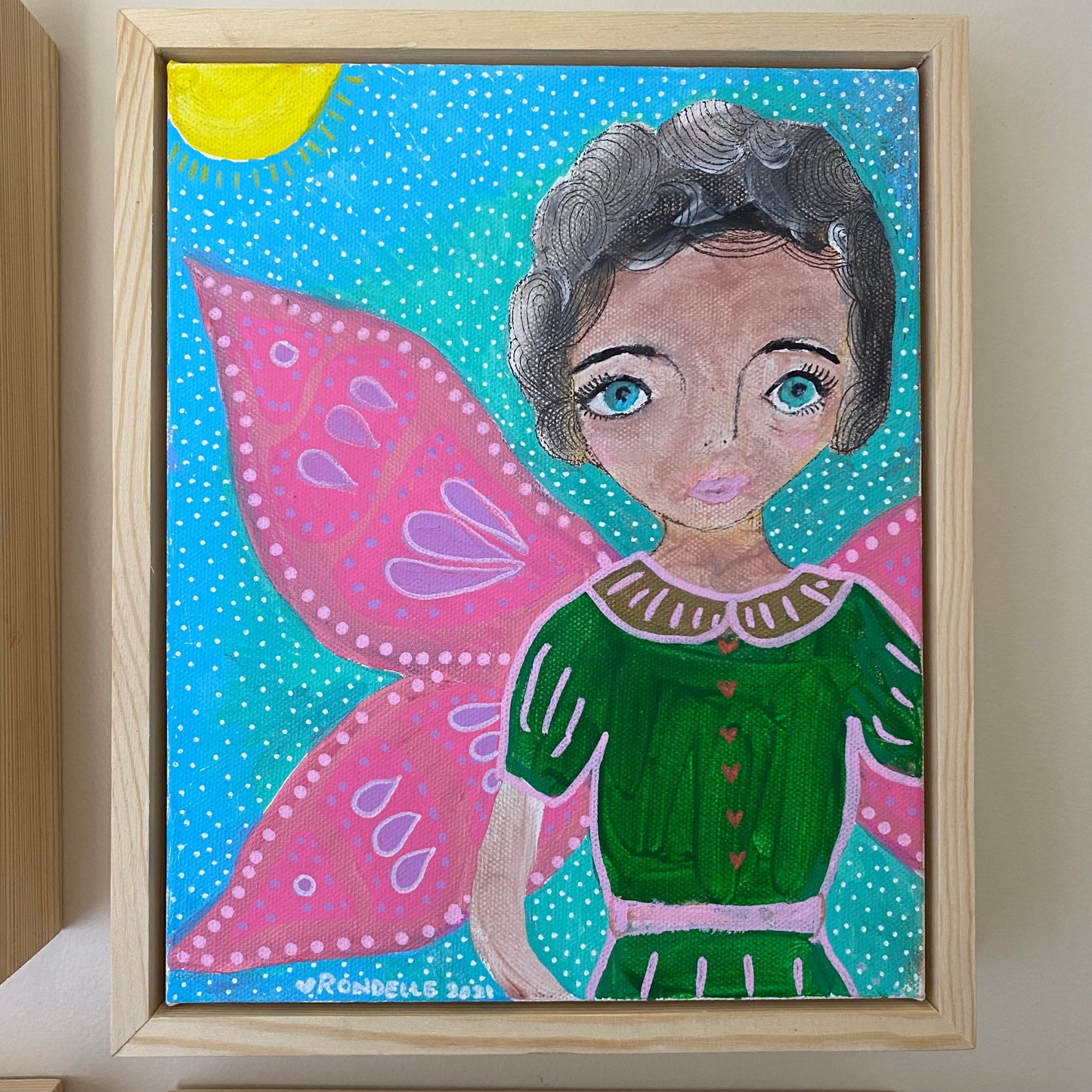 Elizabeth - Acrylic and Gouache on Canvas Original Art FRAMED