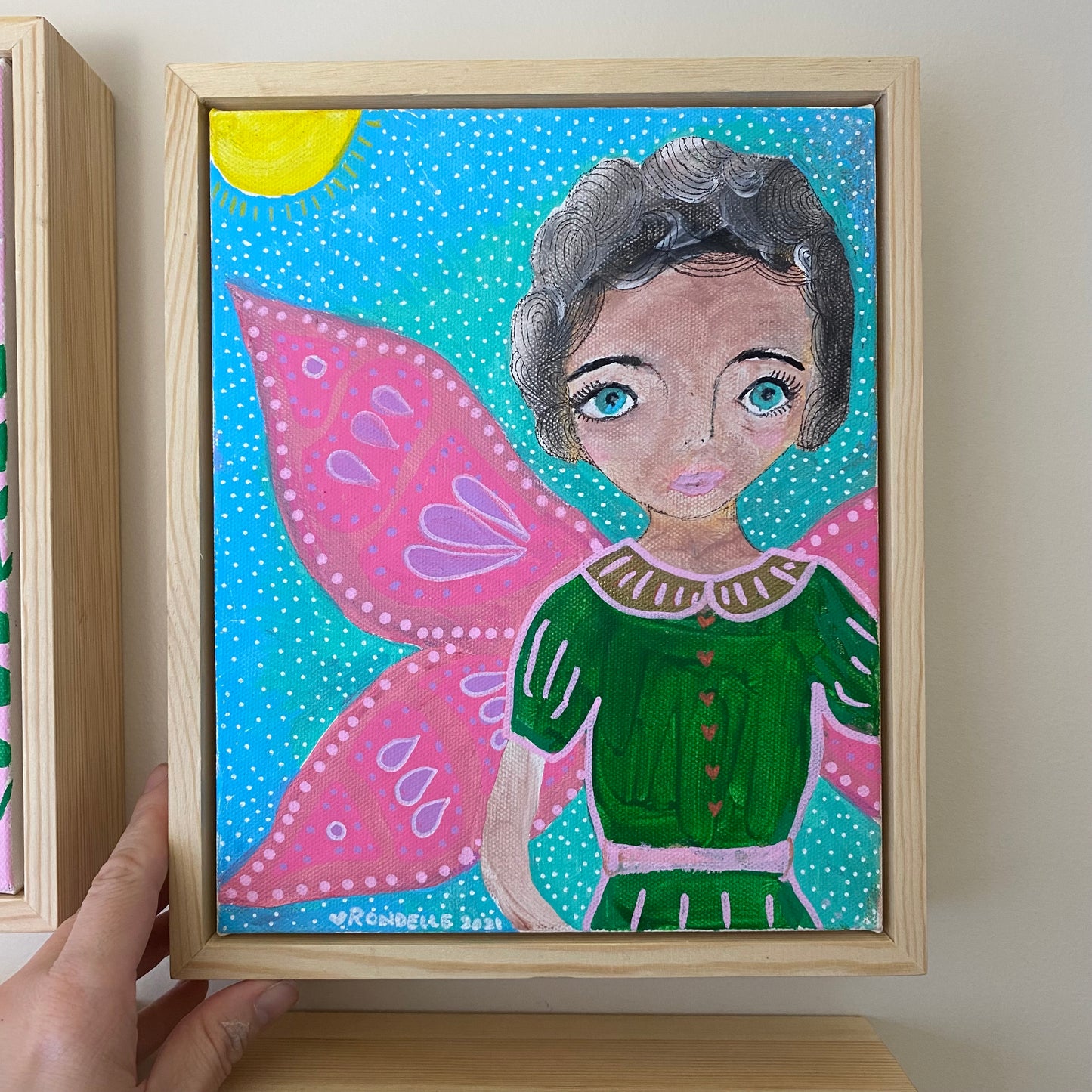 Elizabeth - Acrylic and Gouache on Canvas Original Art FRAMED