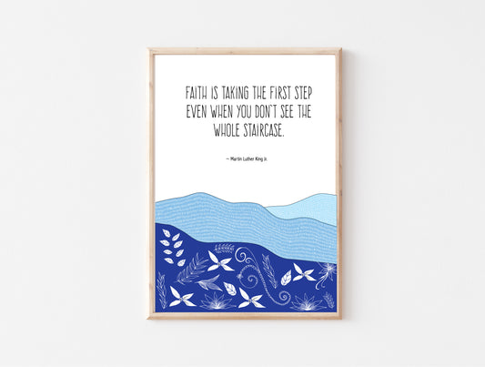 Printable Wall Art / A1 Size / Dr Martin Luther King Jr Inspirational quote Art Print / Positive Affirmation / Digital Art Print