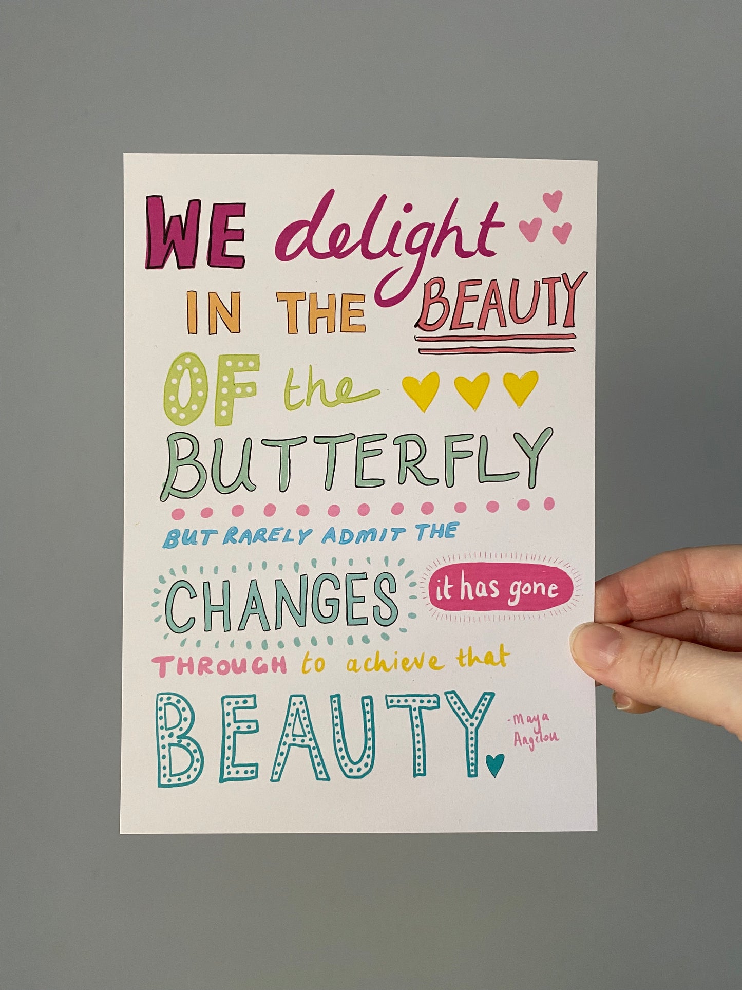 Mini Print A5 Size - Maya Angelou - Affordable Wall Art - Inspirational Quote