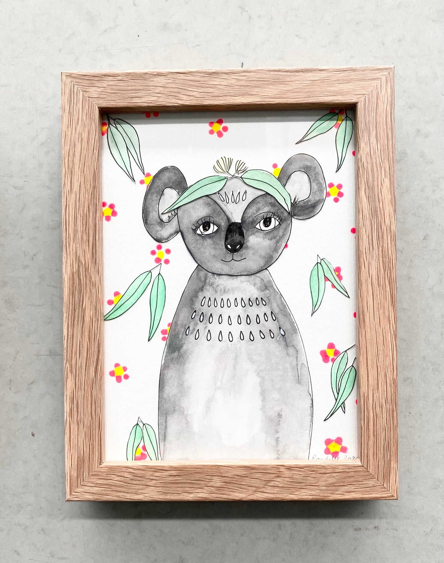 Sleepy Girl Framed Original Art