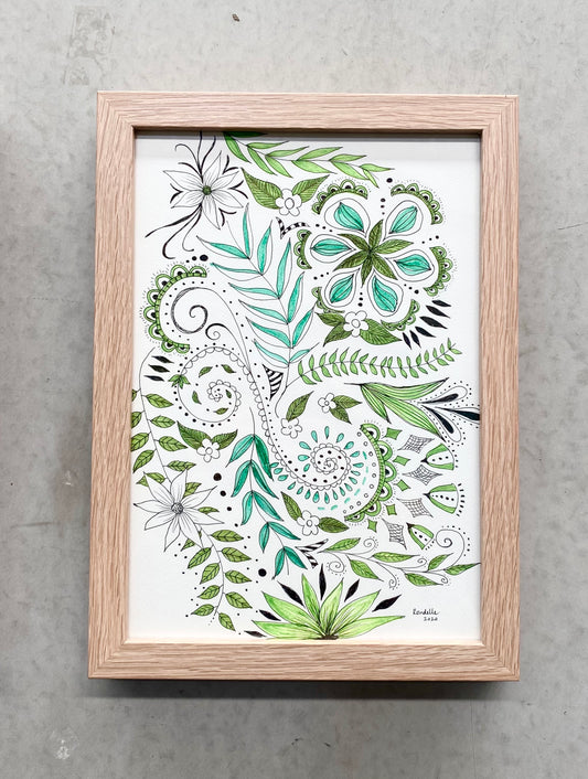 Train of Thought Framed Original A4 size