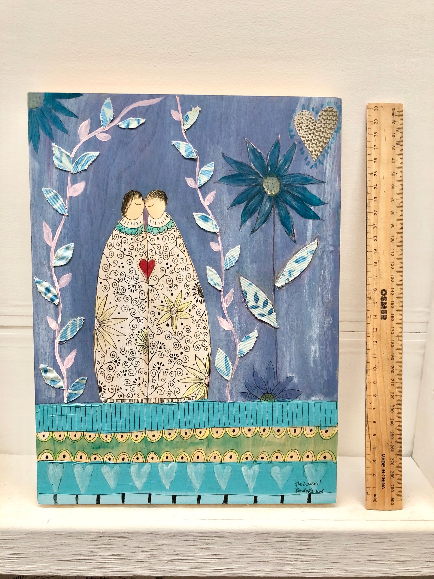 The Lovers - Mixed Media on Board