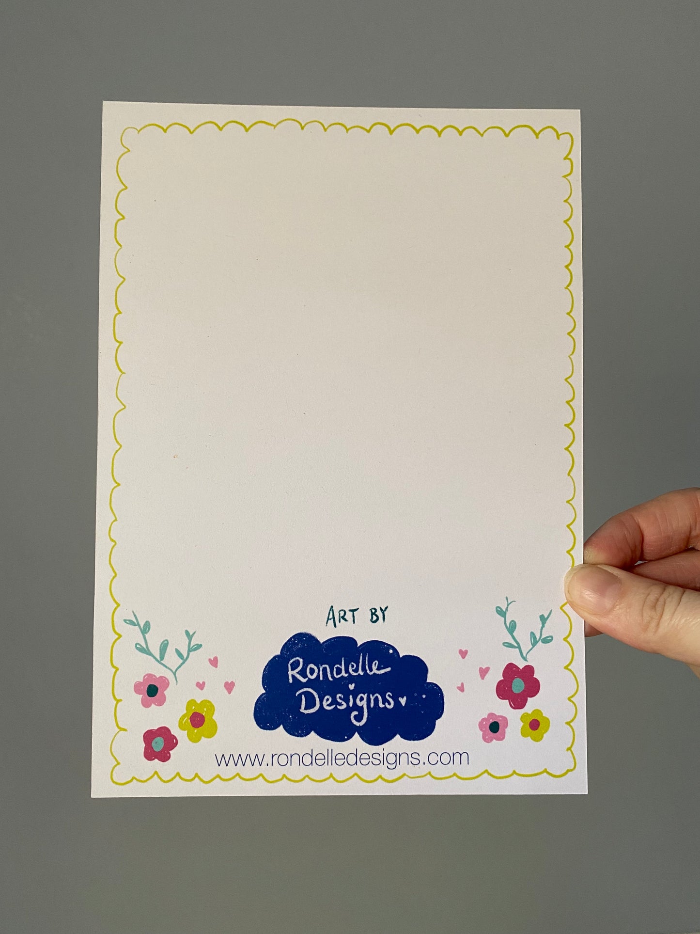 A5 Art Print - Flowers in a Vase - Yellow and Blue