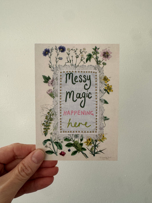 Mini Art Print | A6 Size | Messy Magic Happening Here