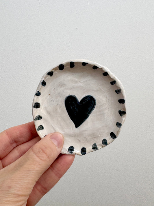 Handbuilt Ceramic Trinket Dish - Blue Heart