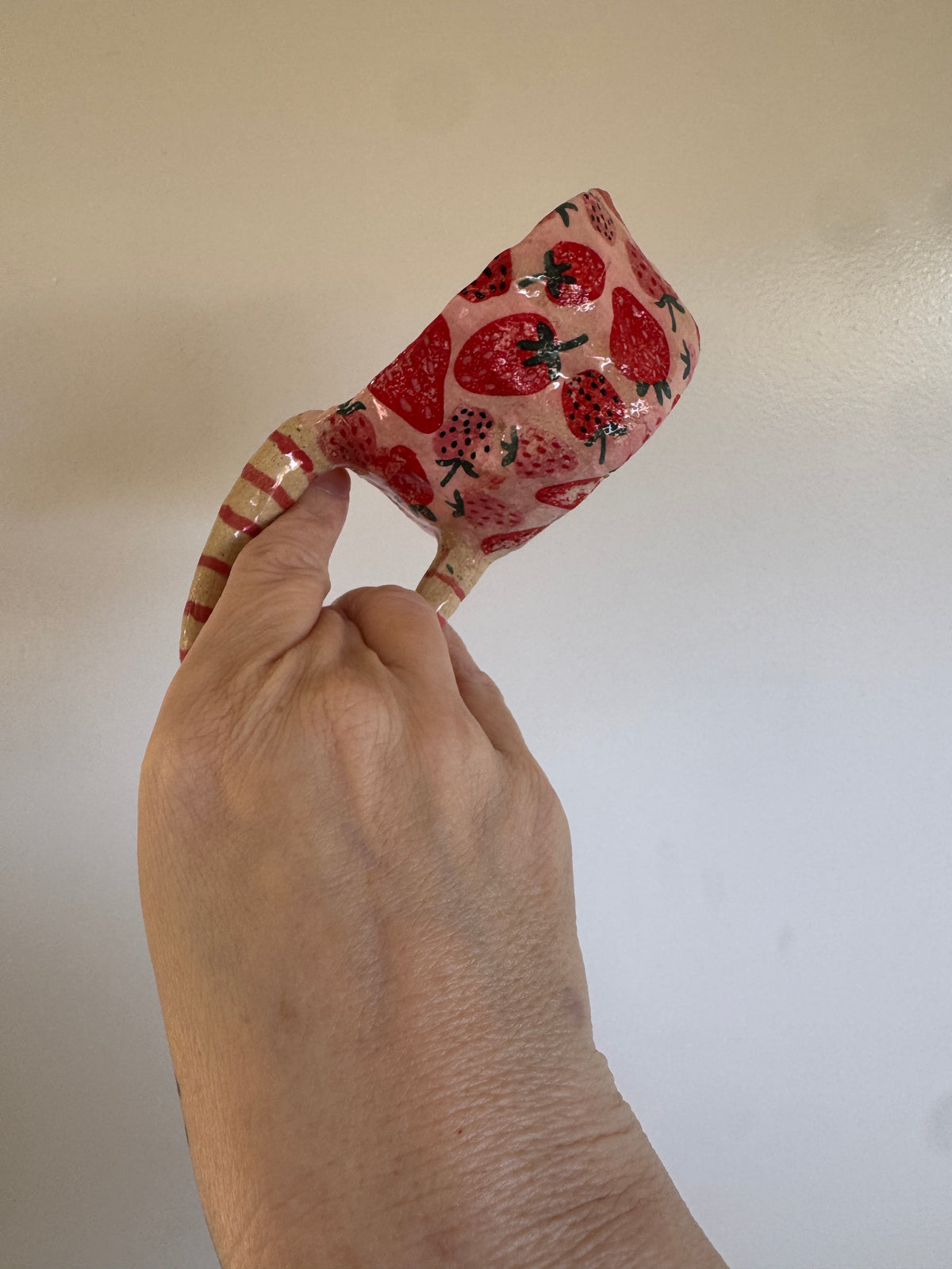 Handbuilt Ceramic Mug - Strawberries #1