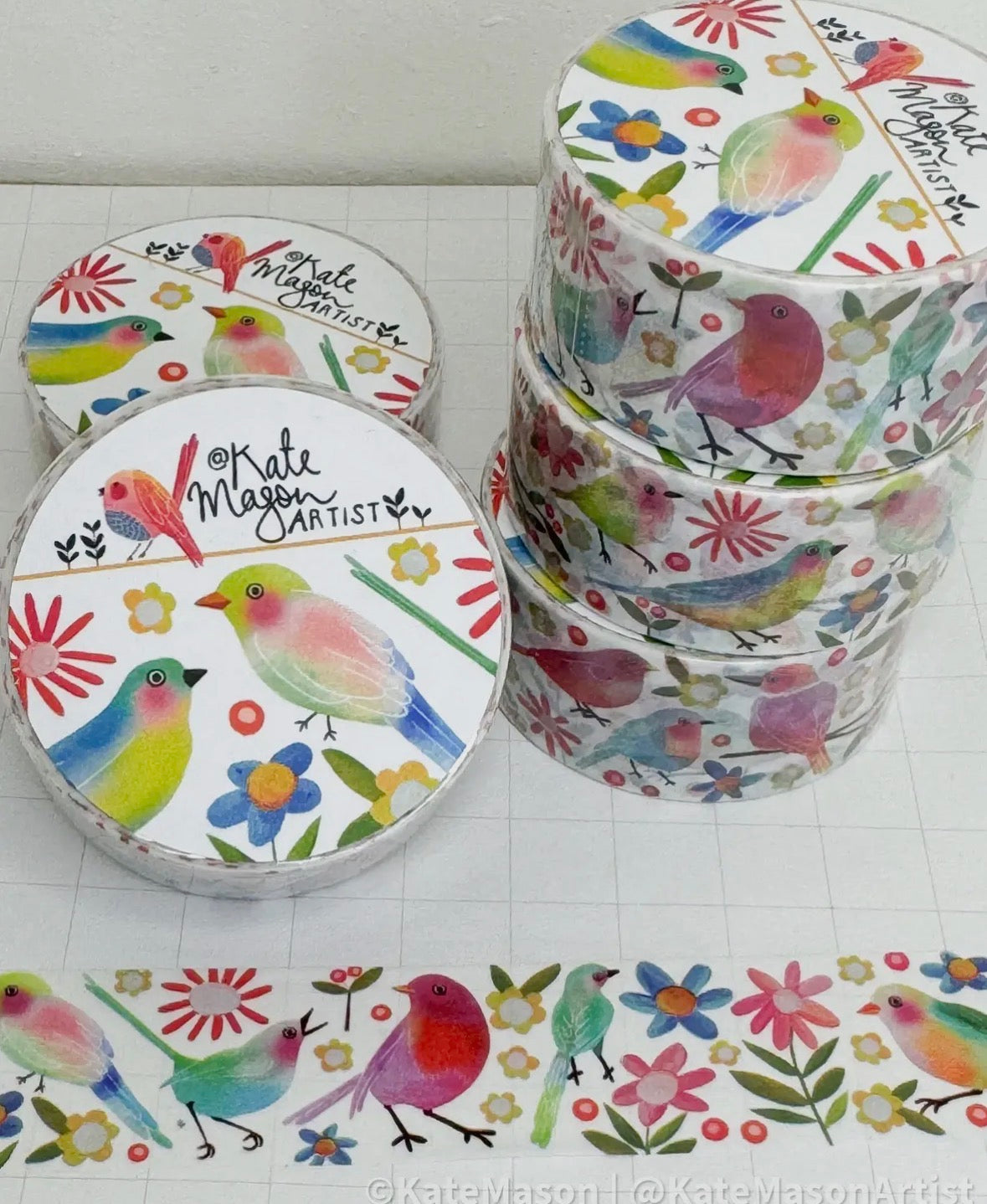 Kate Mason Washi Tape - Rainbow Birds