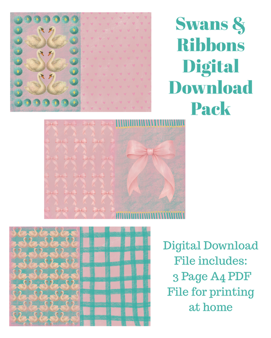 Swans & Ribbons Vintage Journal Paper Pack