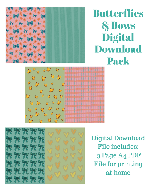 Butterflies & Bows Vintage Journal Paper Pack