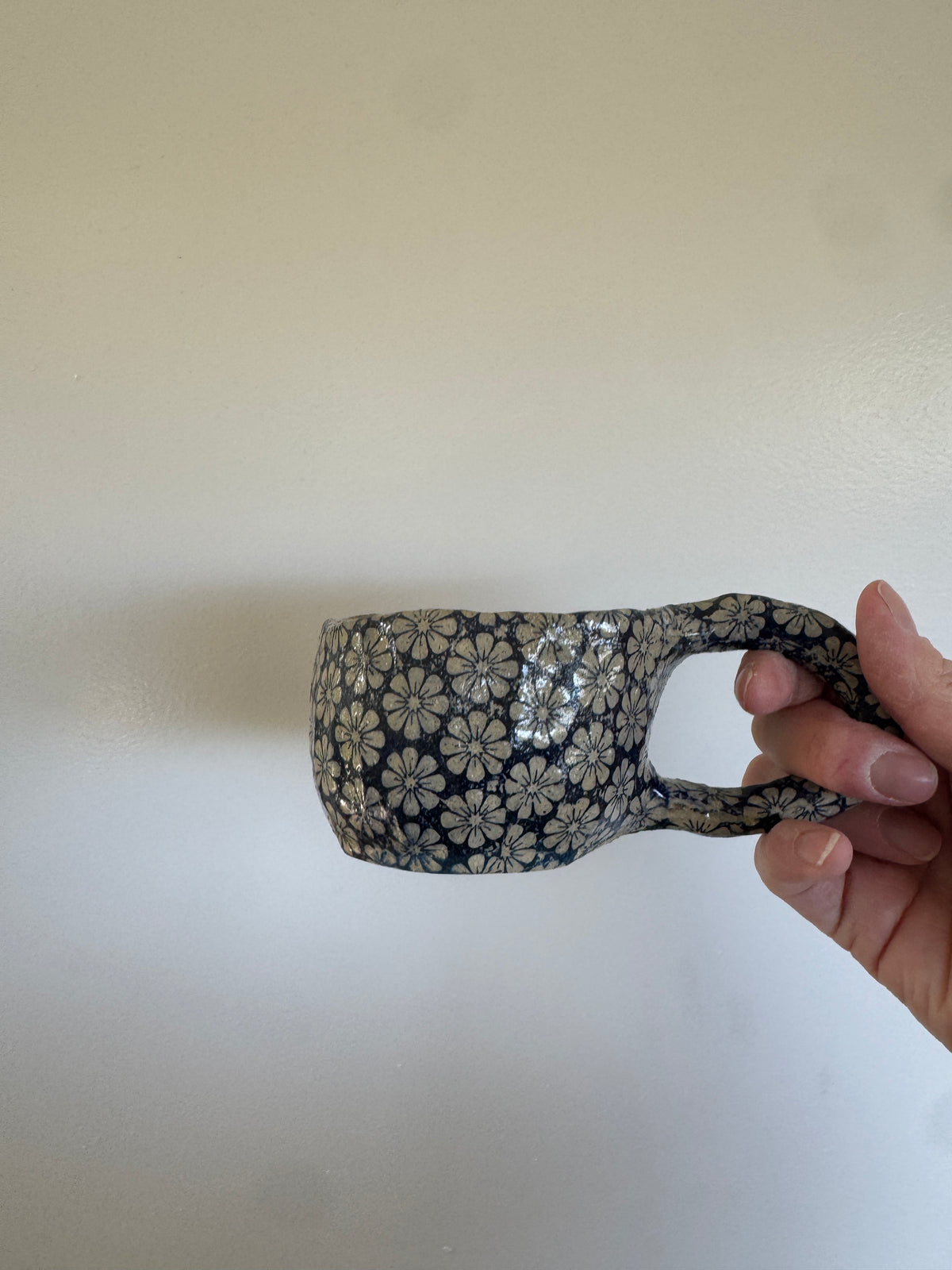 Handbuilt Ceramic Mug - Blue Florals