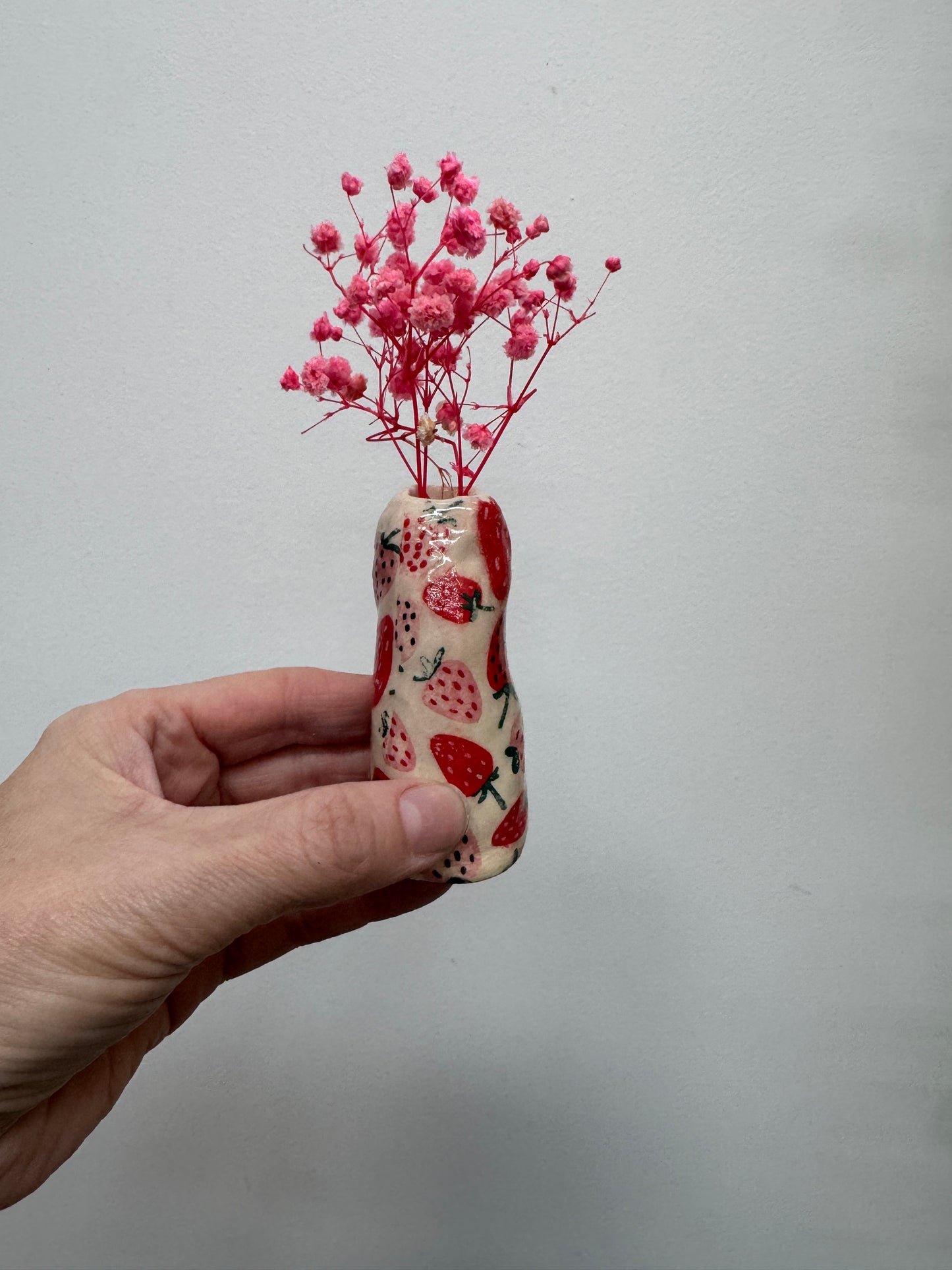 Chunky Strawberries Ceramic Vase No.1