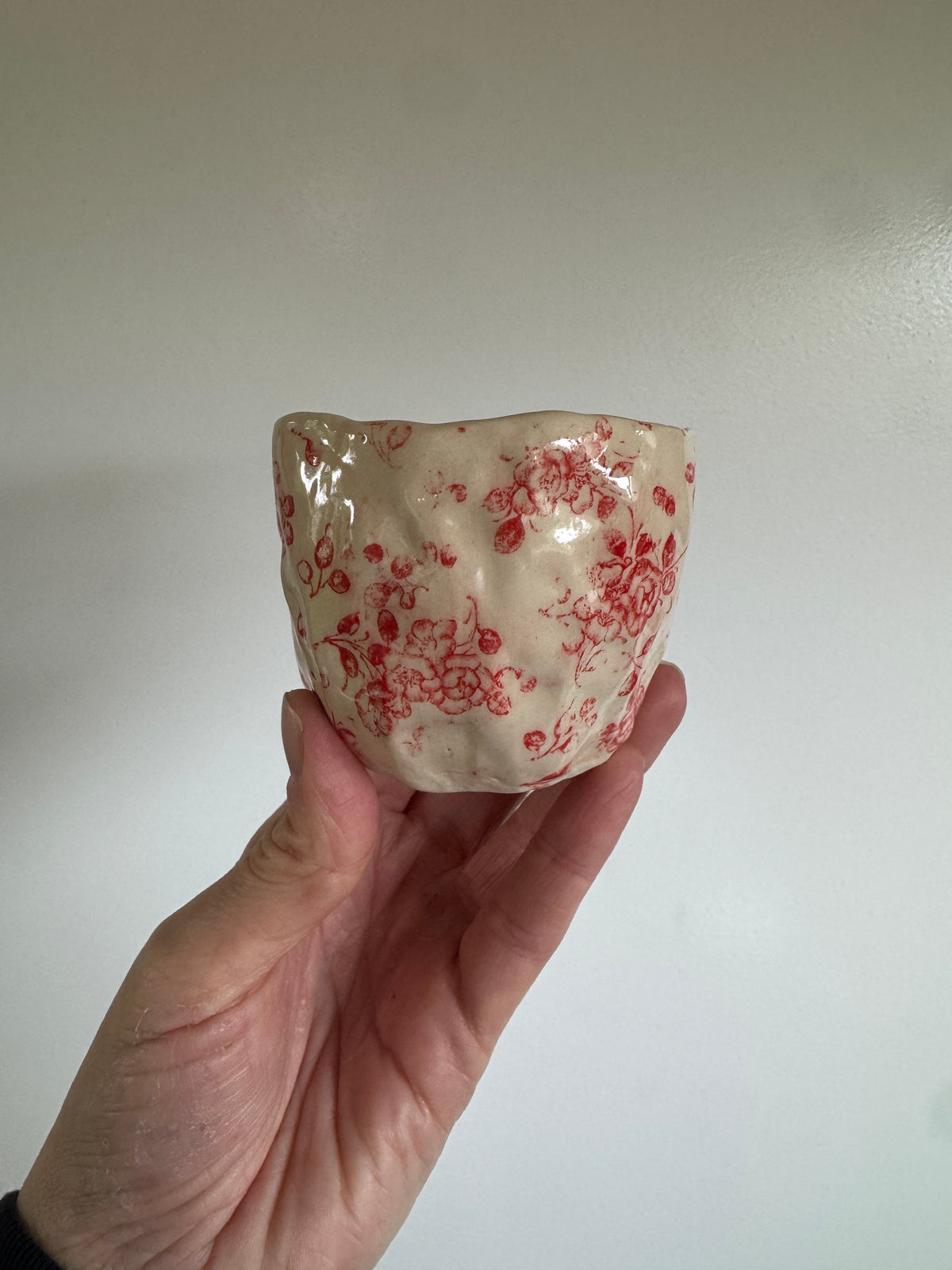 Ceramics - Espresso Mug - Red Florals