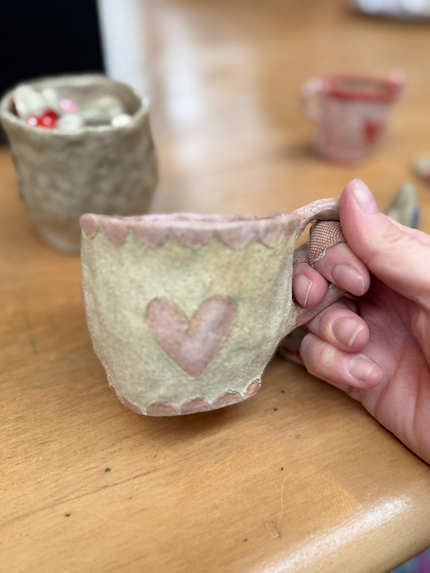 Heart Mug – One of a Kind Handbuilt Ceramic Mug