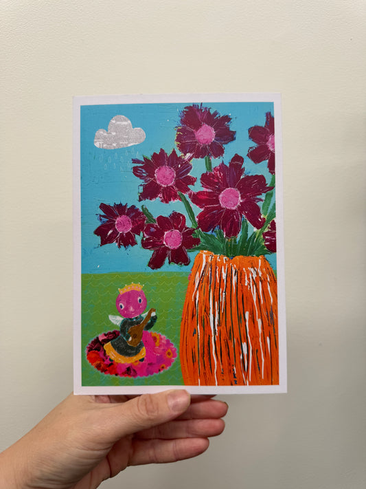 Art Print - A5 Floral Folklore No. 6 (with Animal)