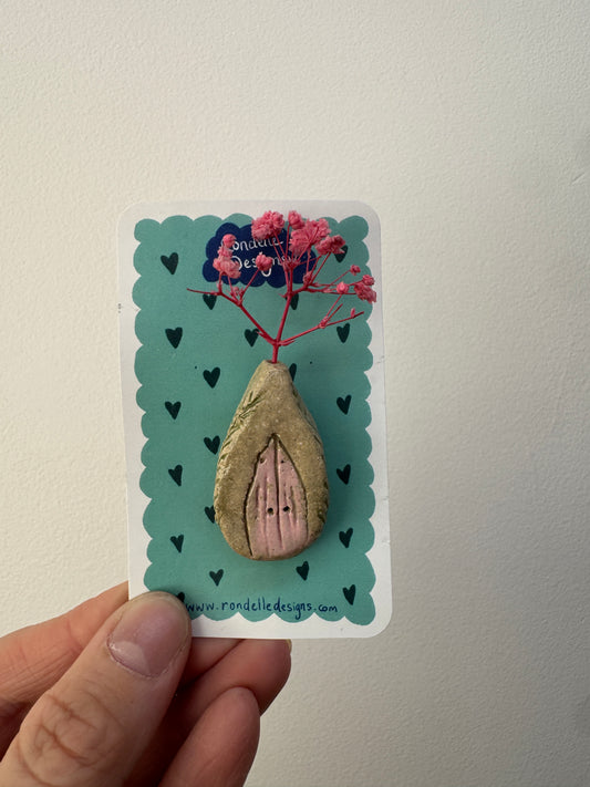 Ceramic Fairy House Brooch