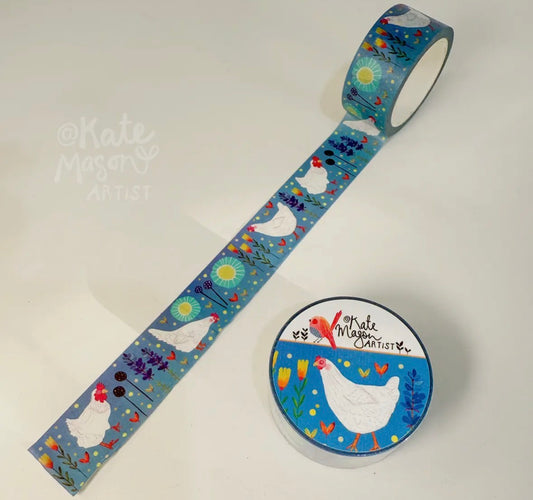 Kate Mason Washi Tape - Chickens & Flowers