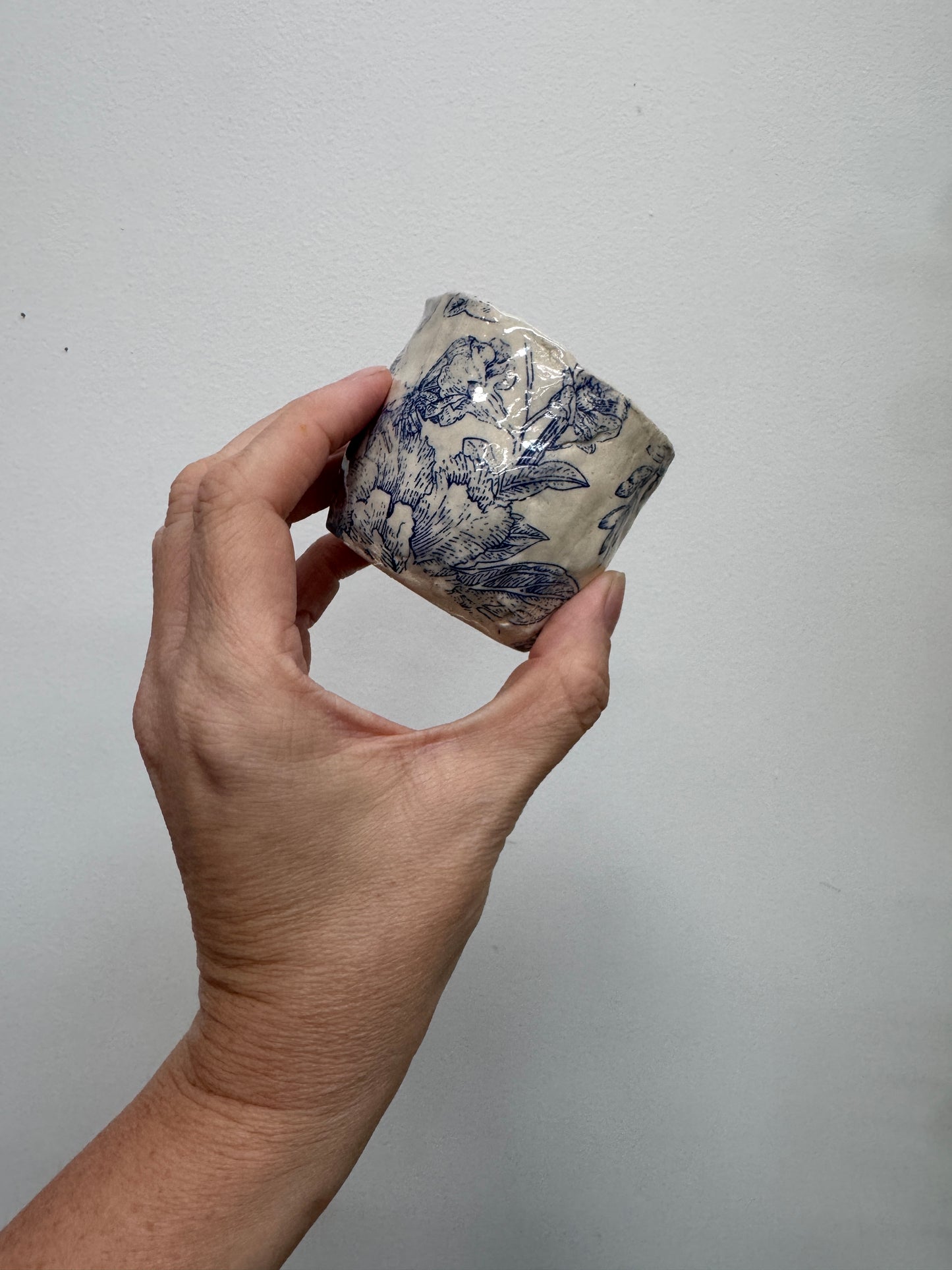 Blue Florals Ceramic Vessel No.3