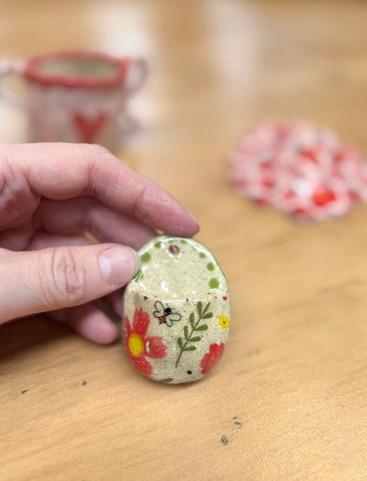 Mini Bee Floral Wall Vase – One of a Kind Handbuilt Ceramics