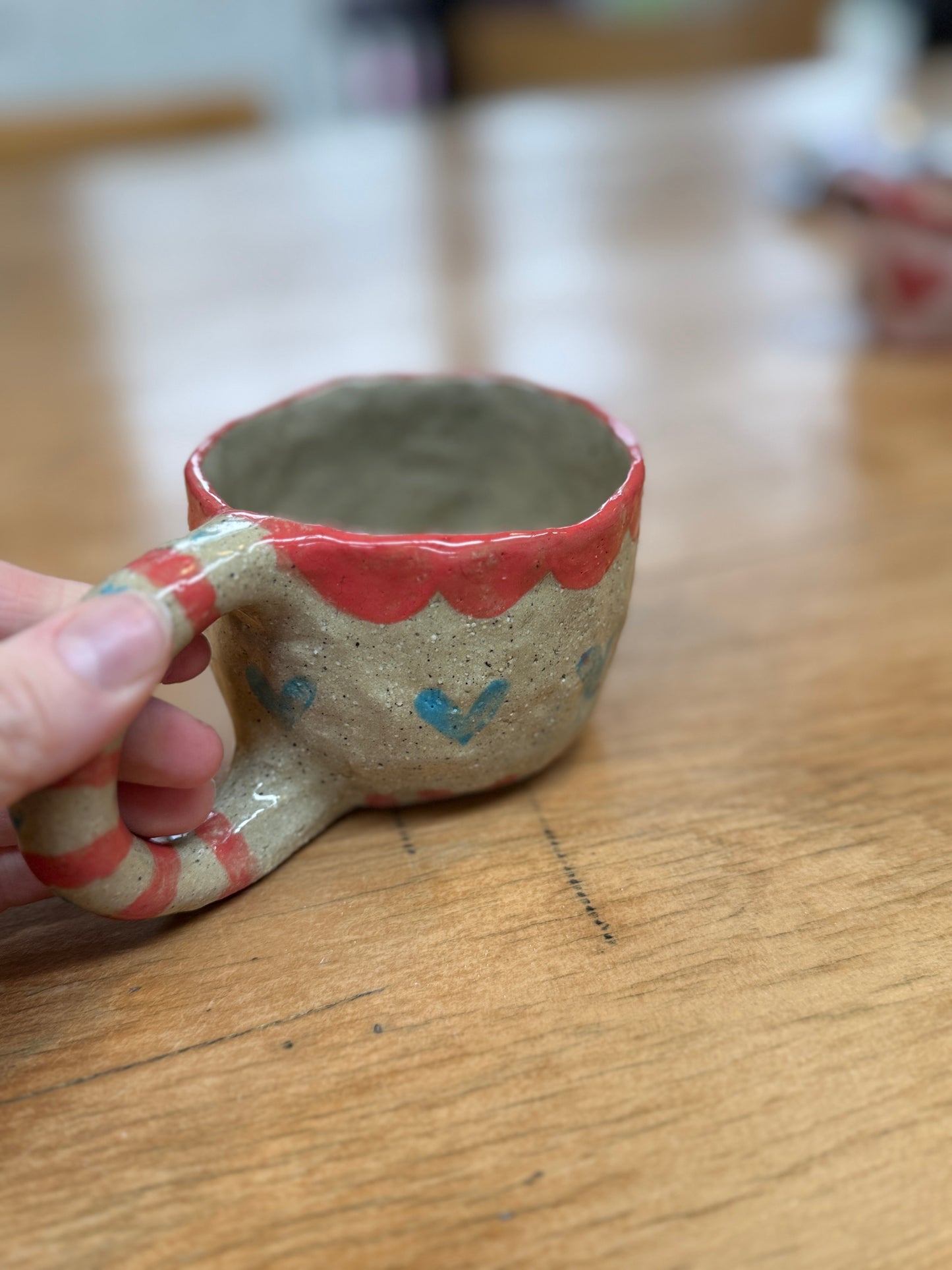 Scallop Heart Mug – One of a Kind Handbuilt Ceramic Mug
