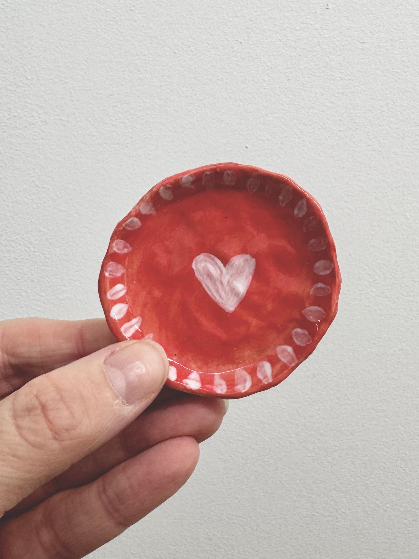 Handbuilt Ceramic Trinket Dish - Small Heart